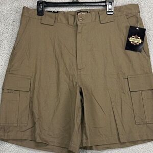 Guide Gear Cargo Shorts Mens 38 Dark Brown Khaki Flat Front Pockets‎ Casual NEW